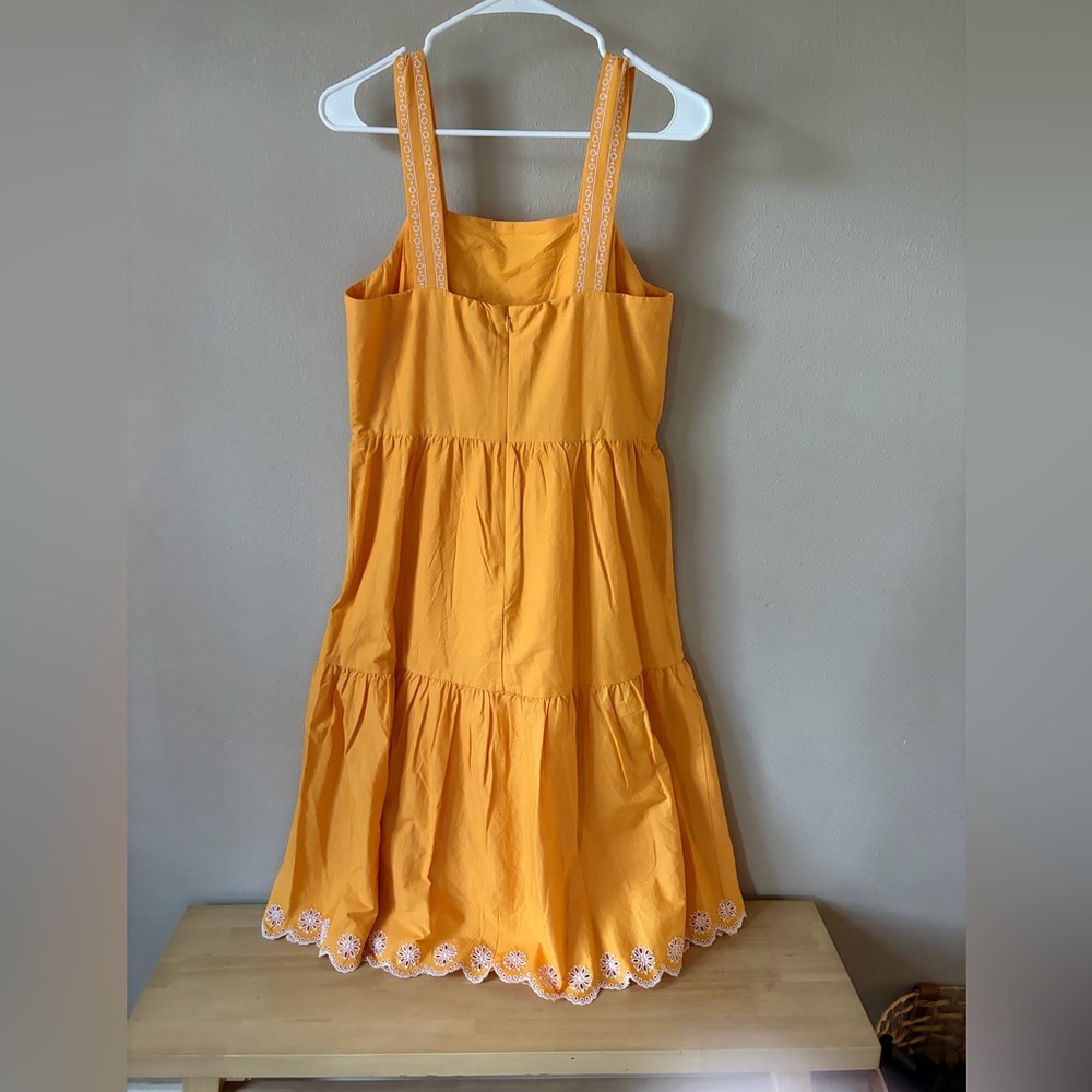 J. Crew Yellow Tiered Embroidery Sundress Size 4 - Picture 6 of 7
